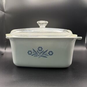Vintage Corning Ware Blue‎ Cornflower P-4-B  1-1/2 Qt Rectangle Dish With Lid